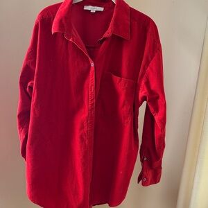 LOFT Scarlet Red Collared corduroy Shirt